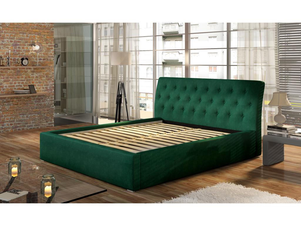 Venizia tufted velvet bed - Duck Blue - 160x200 - Storage version