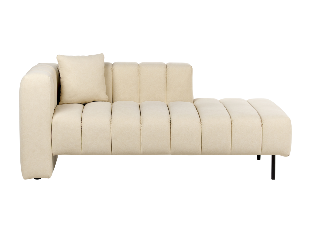 Doucezen Chaise Lounge, Off-White PU Leather, Right Side
