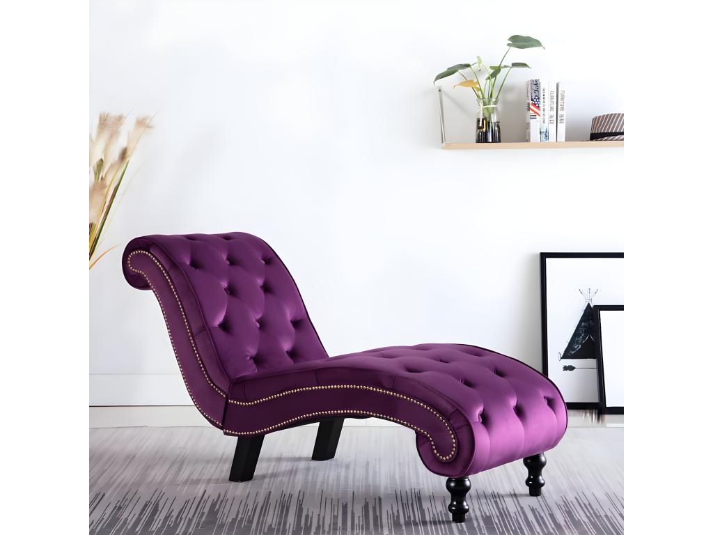 Purple Velvet Chaise Longue