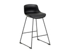 Low bar stools in metal and faux leather, set of 2 - Meublita