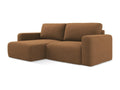 3-seater left-hand corner sofa bed in Strukturstoff - terracotta - Doucezen