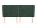 Headboard with wings, Dark Green, 183x23x118/128 cm, Velvet