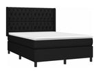 Doucezen bed base with mattress and LED lighting, black, 140x190 cm, fabric