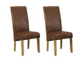Set of 2 Doucezen chairs - Microfiber with an aged leather look - Light wood legs