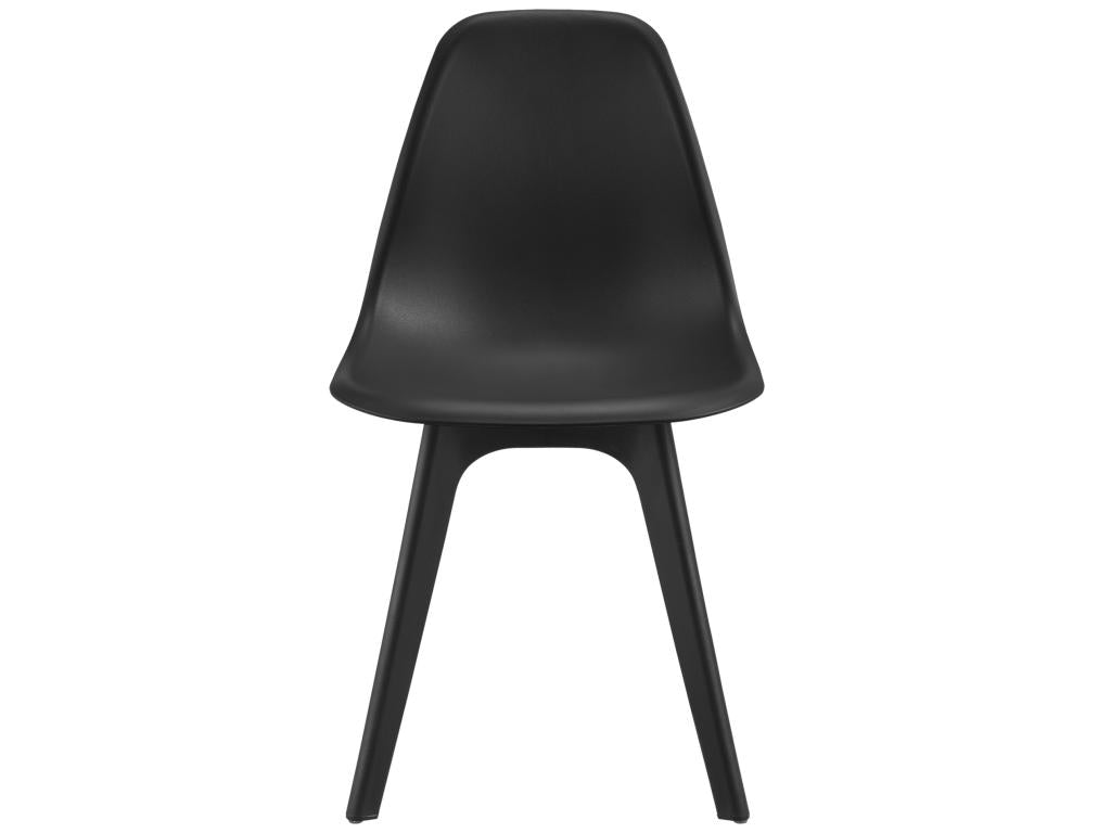 Set of 6 Brevik Plastic Dining Chairs 83x54x48 cm Black Doucezen