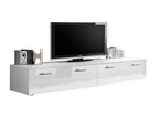 TV unit 200cm COMET Collection - White color - 2 drop-down doors.
