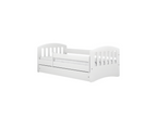 Classic white bed 1 with drawer, mattress not included (140/80 cm)