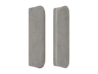 Headboard with wings, light grey, 203x16x78/88 cm, velvet