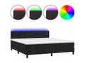 Doucezen bed base with LED mattress, black, 180x200cm, velvet