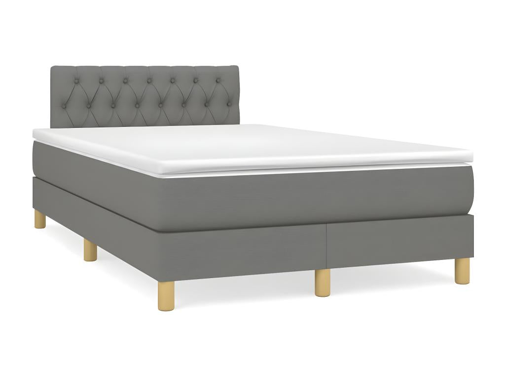 Doucezen bed base with dark grey mattress 120x190cm fabric
