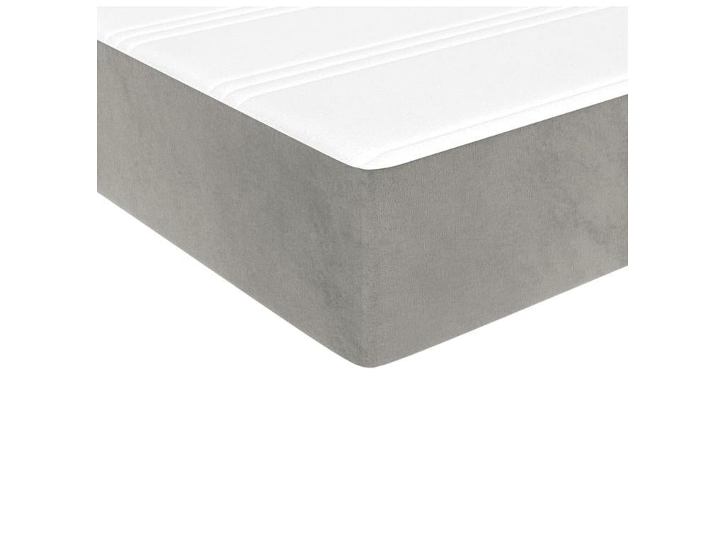 Doucezen bed base and mattress, light grey 90x200 velvet