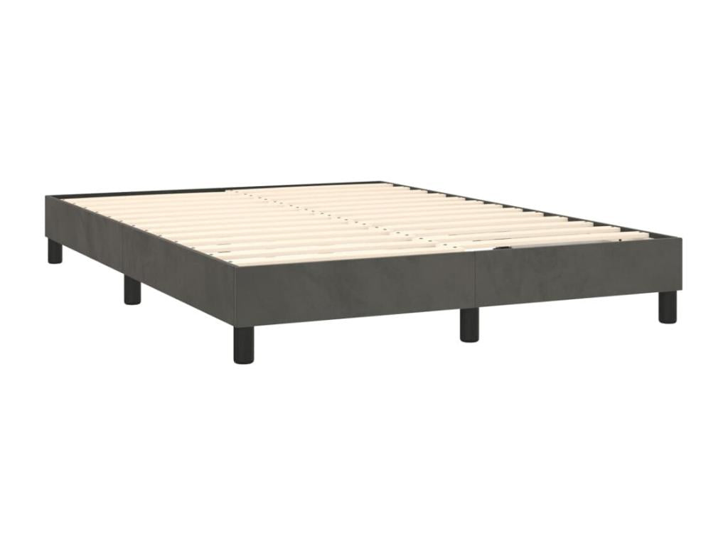 Doucezen bed base and mattress, dark grey, 140x190cm, velvet