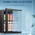 1.3cu.ft Beverage Refrigerator Cooler - 48 Can 12 Bottle Mini Fridge Glass Door, Electronic Touch Control