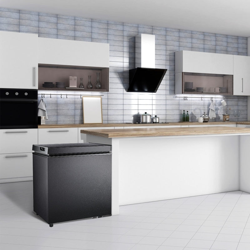 1.8 Cu.Ft Chest Freezer with Removable Basket, Bottom Drain, 7-Level Thermostat, Freestanding Design for Home and Apartment