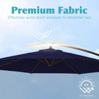 10 ft Steel Crank-lift Cantilever Umbrella With Weighted Base