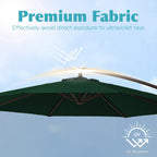 10 ft Steel Crank-lift Cantilever Umbrella With Weighted Base
