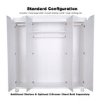 Palace Imports 100% Solid Wood Kyle 4-Door Wardrobe Armoire with Solid Wood or Mirrored Doors