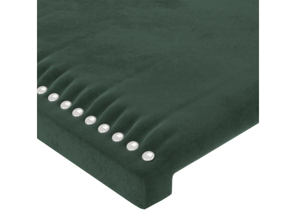 Headboard with wings, Dark Green, 183x23x118/128 cm, Velvet