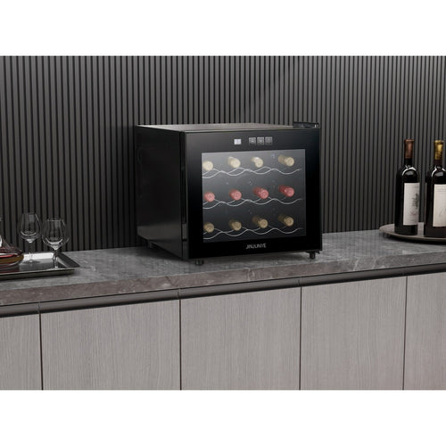12- Bottle Wine Cooler Refrigerator,Mini Wine Cellars(54-66°F),Countertop Wine Cooler with Digital Temperature Control