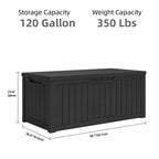 120-260 Gallons Large Resin Water Resistant Lockable Deck Box