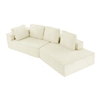 125 Stylish Chaise Lounge Modern Indoor Lounge Sofa Sleeper Sofa with Clean Lines for Living Room, Beige