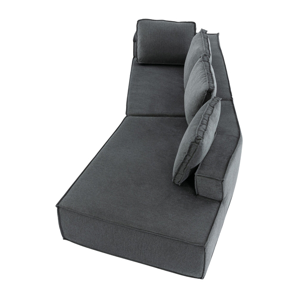 125 Stylish Chaise Lounge Modern Indoor Lounge Sofa Sleeper Sofa with Clean Lines for Living Room, Beige