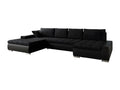 Doucezen reversible corner sofa bed with storage - 394x213x80 cm - Black