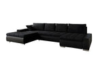 Doucezen reversible corner sofa bed with storage - 394x213x80 cm - Black