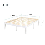 16 Inch Classic Solid Wood Platform Bed Frame in Multiple Finishes