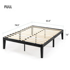 16 Inch Classic Solid Wood Platform Bed Frame in Multiple Finishes
