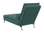 Massage chaise lounge with dark green velvet bolster