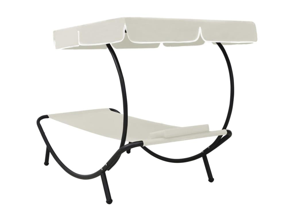 White sun lounger/deckchair 200x90x112 cm 02 0012276