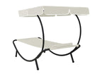 White sun lounger/deckchair 200x90x112 cm 02 0012276