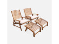 Set of 2 relaxing chairs - Puebla - 2 chairs - 2 footrests - 75x59x71cm