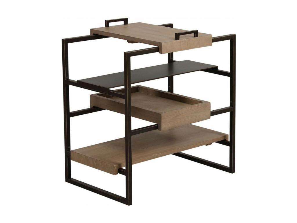 Brown Wooden Side Table with Removable Tray - Doucezen