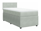 Doucezen bed base and mattress, light grey, 90x190 cm, velvet