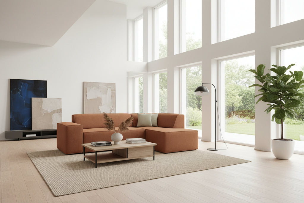 Doucezen 289 Corner Sofa, Pink, 267x205x73cm