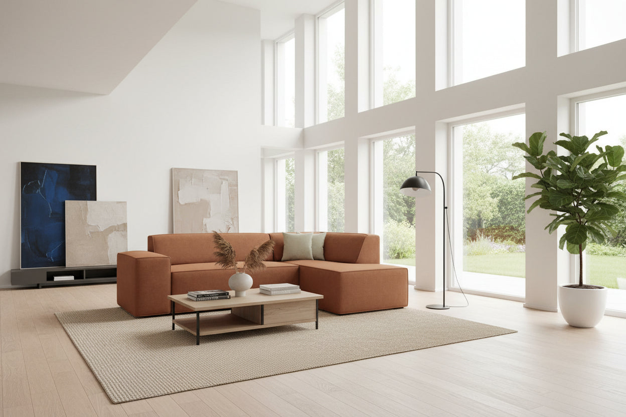 Doucezen 289 Corner Sofa, Pink, 267x205x73cm