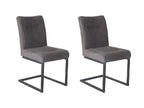 Set of 2 Doucezen dark velvet chairs with black metal designer legs - Doucezen