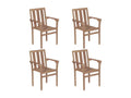 Stackable garden chairs, 4 pieces, solid teak wood