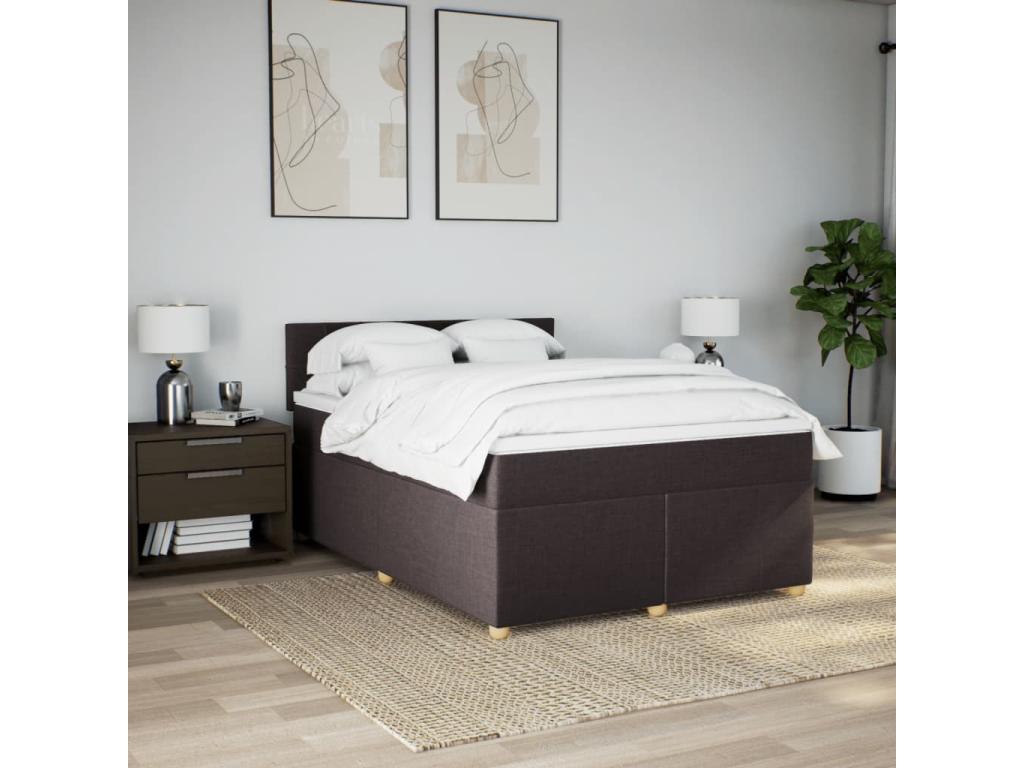 Doucezen bed base with dark brown mattress 140x200 cm