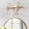 2/3 Light Bathroom Vanity Light Wall Sconce with Glass Shade