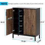 20 Pairs Modern Shoe Storage Cabinet with Doors, 6-Tier Freestanding Entryway Shoe Organizer Rack