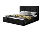 Doucezen upholstered double bed in black fabric - 180x200cm - Storage compartment version