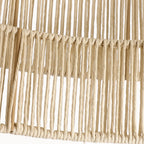 4-Light Rattan Tiered Drum Chandelier Light with Black Canopy - 22'' W