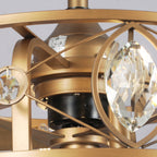 22 Modern Crystal Caged Ceiling Fan Chandelier with Remote
