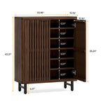 24 Pairs Shoe Storage Cabinet with Door for Entryway Living Room