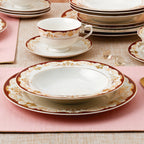 24 Piece Dinnerware Set-Bone China, Service for 4 by Lorren Home Trends