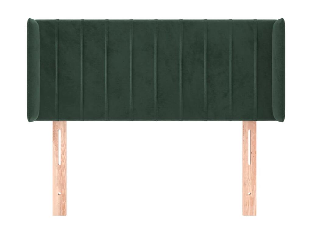 Headboard with wings, Dark Green, 83x16x78/88 cm, Velvet
