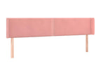 Headboard with wings, Pink, 163x16x78/88 cm, Velvet